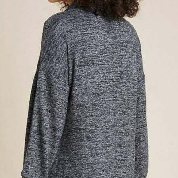 NWOT Anthropologie Gray Turtleneck Cowl Neck Swing Fit Flare Sweater Knit Size L - Picture 2 of 4